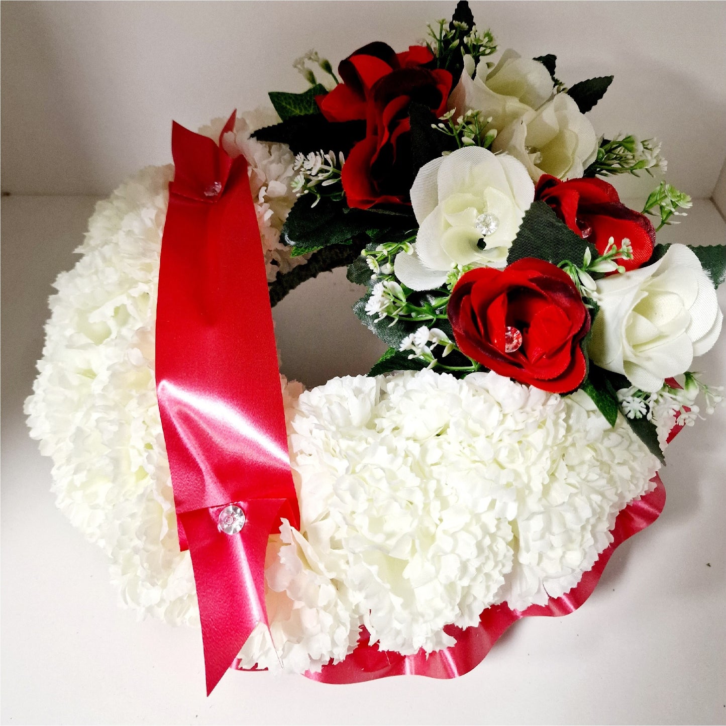 Christmas Silk Flower Ring Wreath