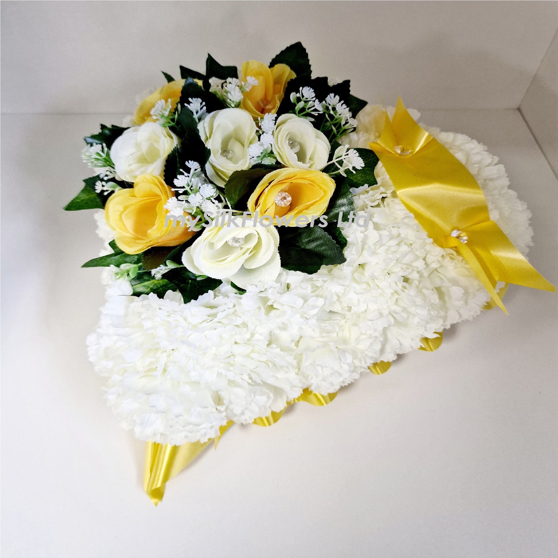 Silk Flower Solid Heart (Yellow)