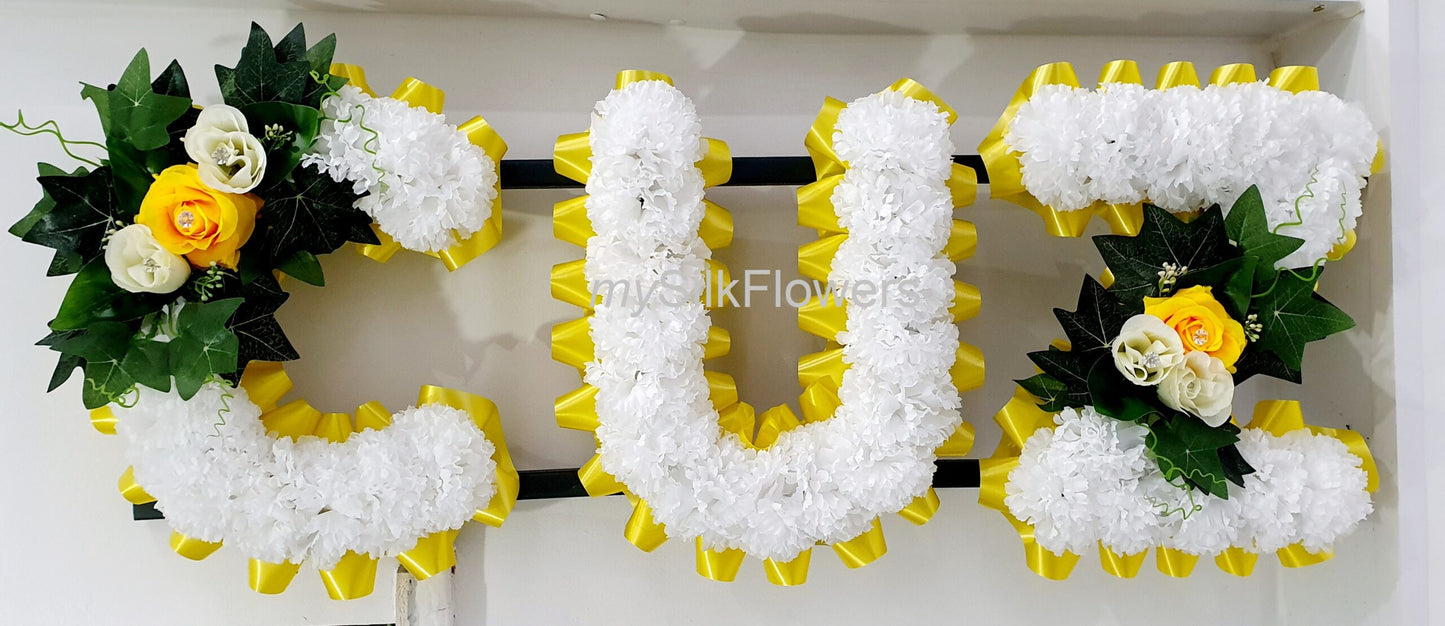Cuz Any 3 Letter Funeral/Memorial Tribute (Yellow)