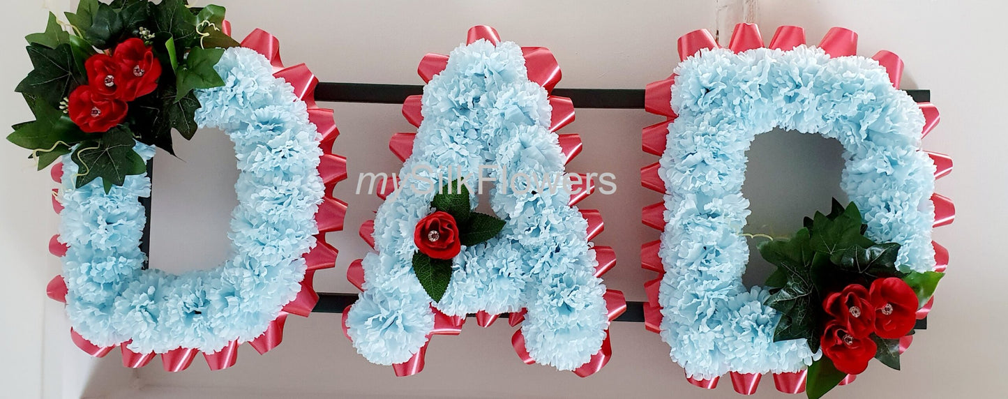 Dad Any 3 Letter Funeral/Memorial Tribute (Babyblue)
