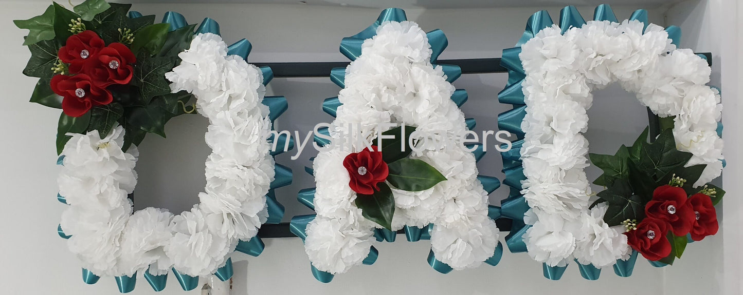 Dad Any 3 Letter Funeral/Memorial Tribute (Blue)