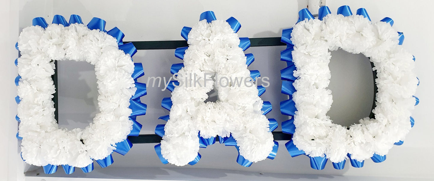 Dadblue Any 3 Letter Funeral/Memorial Tribute (Plain)