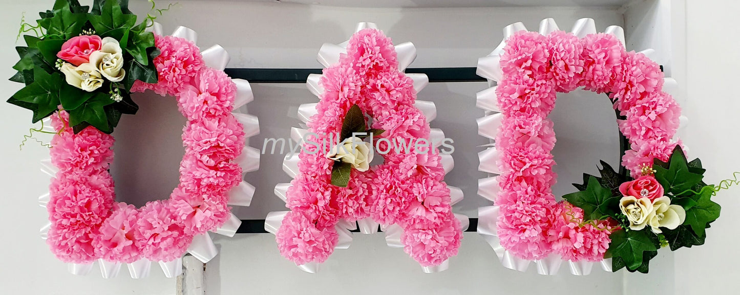 Dad Any 3 Letter Funeral/Memorial Tribute (Pink)