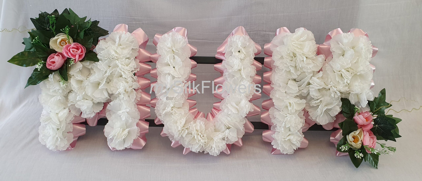 Mum Any 3 Letter Funeral/Memorial Tribute (Pink)