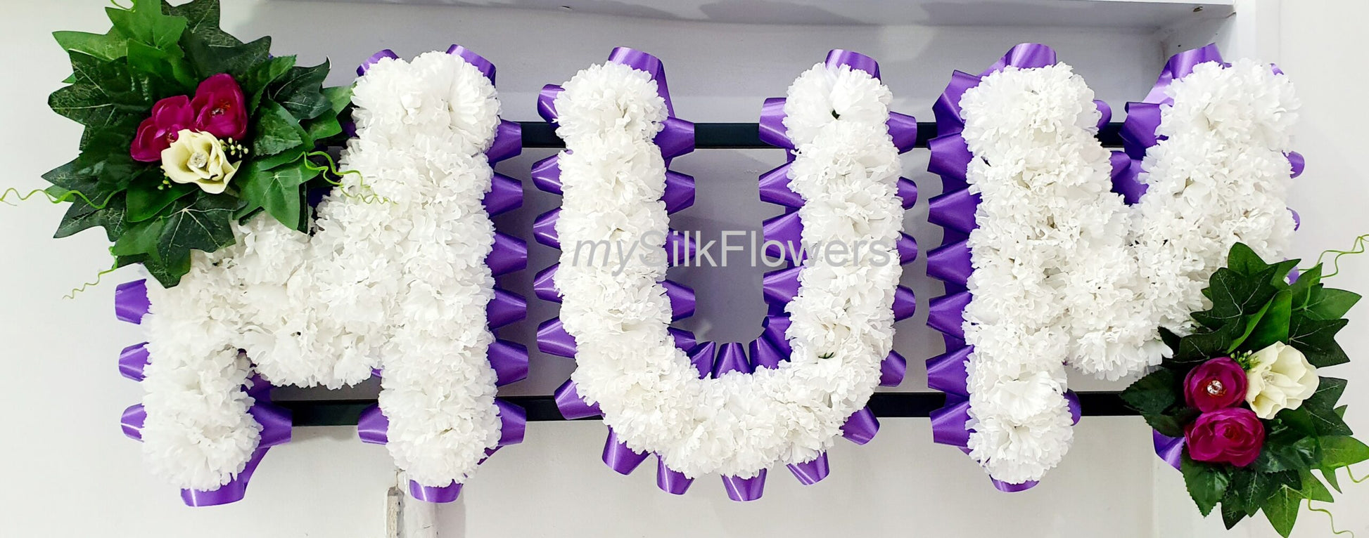 Mum Any 3 Letter Funeral/Memorial Tribute (Purple)
