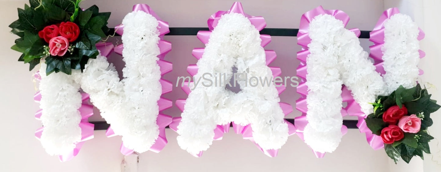 Nan Any 3 Letter Funeral/Memorial Tribute (Pink)