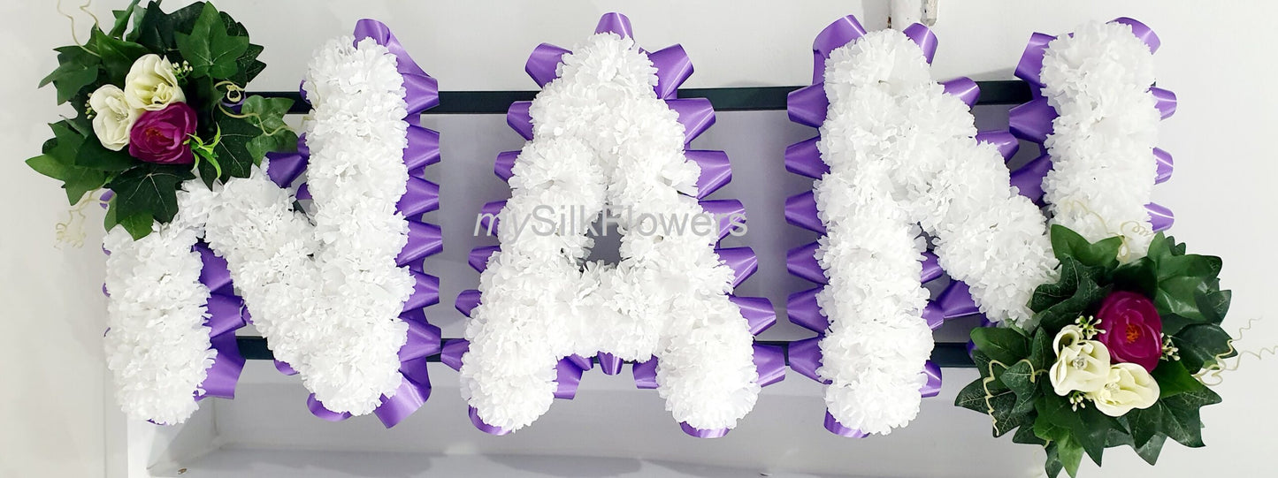Nan Any 3 Letter Funeral/Memorial Tribute (Purple)