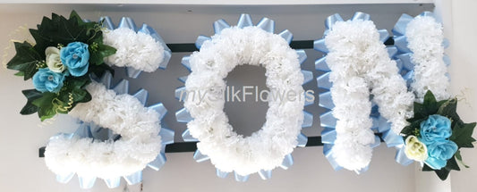 Son Any 3 Letter Funeral/Memorial Tribute (Babyblue)