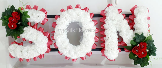 Son Any 3 Letter Funeral/Memorial Tribute (Red)